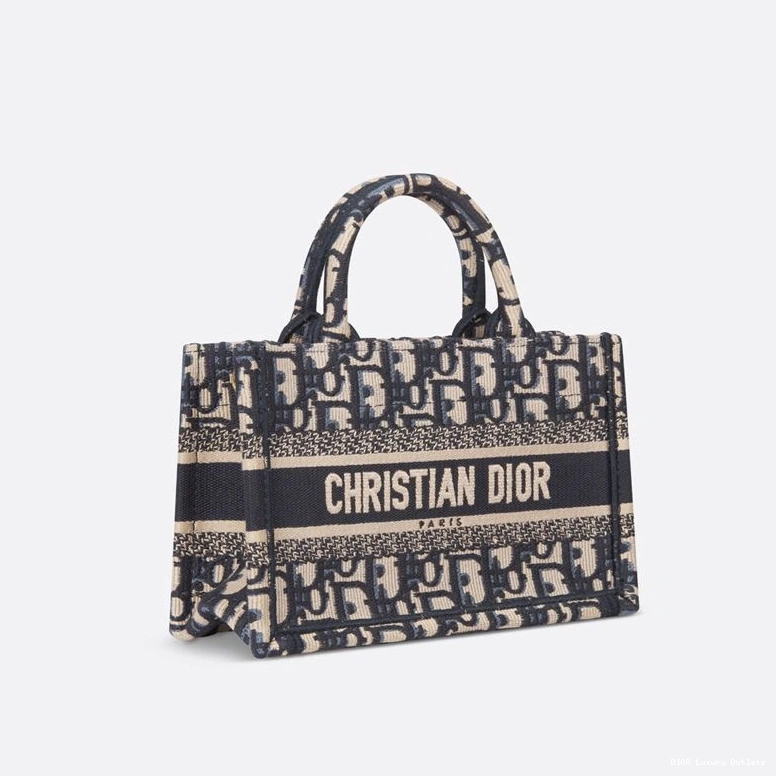 Cheap Dior Canvas Strap with Oblique Motif Book Tote Mini Blue 0813 Luxury